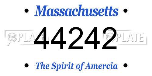 44242 Massachusetts License Plate
