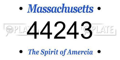 44243 Massachusetts License Plate