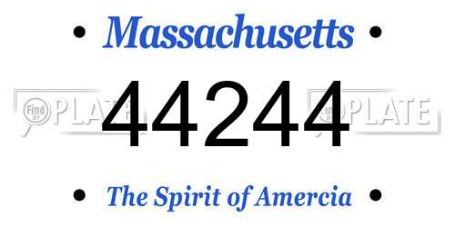 44244 Massachusetts License Plate