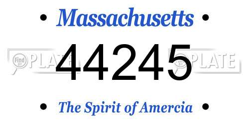 44245 Massachusetts License Plate