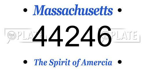 44246 Massachusetts License Plate