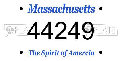44249 Massachusetts License Plate