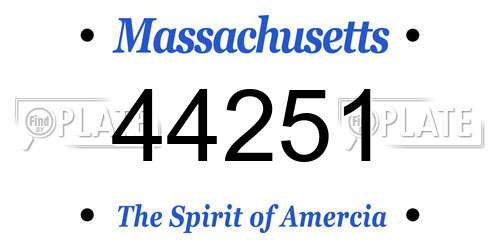 44251 Massachusetts License Plate