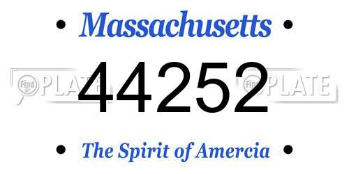 44252 Massachusetts License Plate
