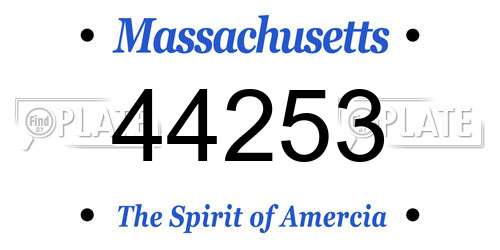 44253 Massachusetts License Plate