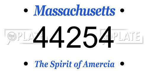 44254 Massachusetts License Plate