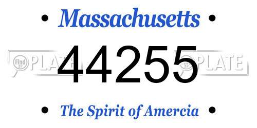 44255 Massachusetts License Plate