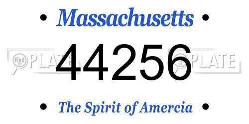 44256 Massachusetts License Plate