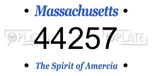 44257 Massachusetts License Plate