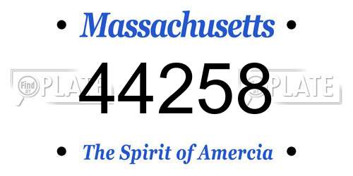 44258 Massachusetts License Plate