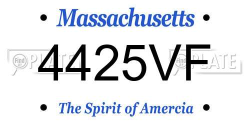 4425VF Massachusetts License Plate