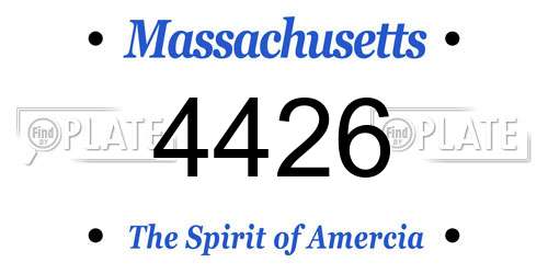 4426 Massachusetts License Plate