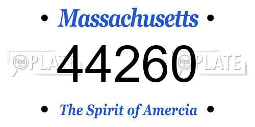 44260 Massachusetts License Plate