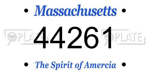 44261 Massachusetts License Plate