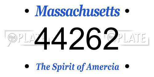 44262 Massachusetts License Plate