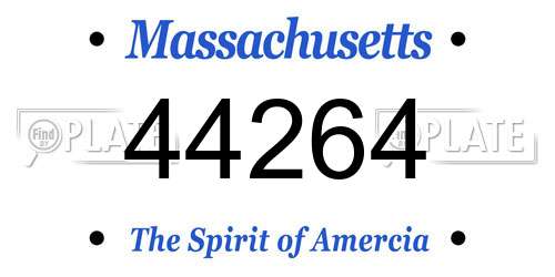 44264 Massachusetts License Plate