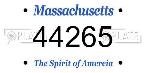 44265 Massachusetts License Plate