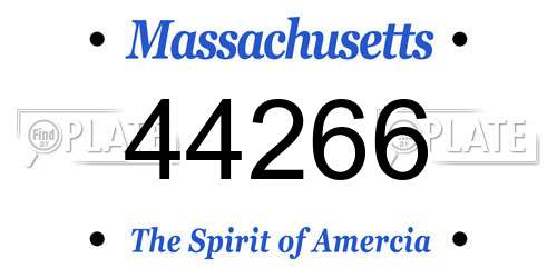 44266 Massachusetts License Plate