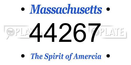 44267 Massachusetts License Plate