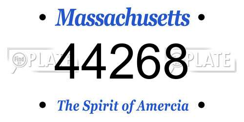 44268 Massachusetts License Plate
