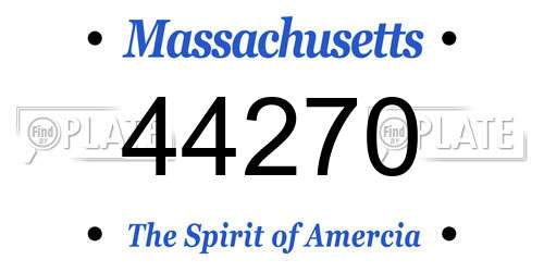 44270 Massachusetts License Plate