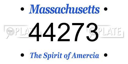 44273 Massachusetts License Plate