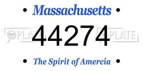 44274 Massachusetts License Plate