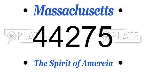 44275 Massachusetts License Plate