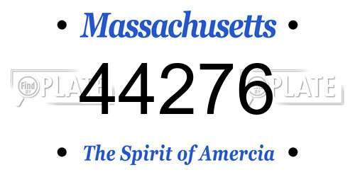 44276 Massachusetts License Plate