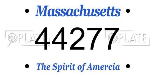 44277 Massachusetts License Plate
