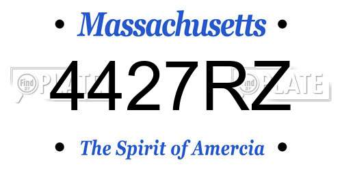 4427RZ Massachusetts License Plate