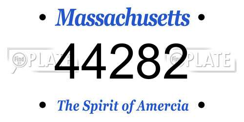 44282 Massachusetts License Plate