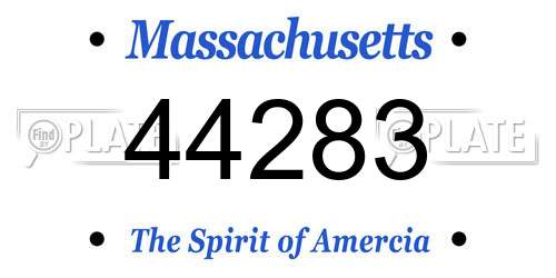 44283 Massachusetts License Plate