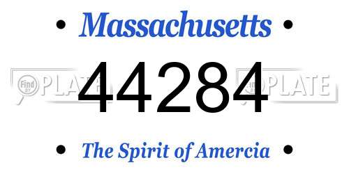 44284 Massachusetts License Plate