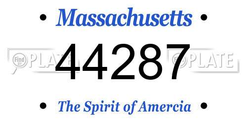 44287 Massachusetts License Plate