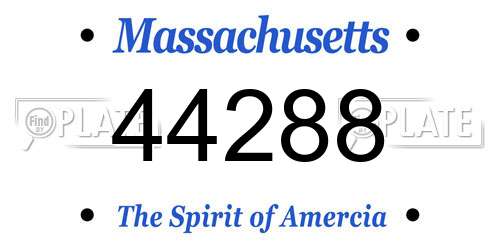 44288 Massachusetts License Plate