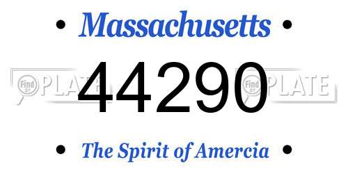 44290 Massachusetts License Plate