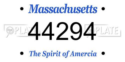 44294 Massachusetts License Plate