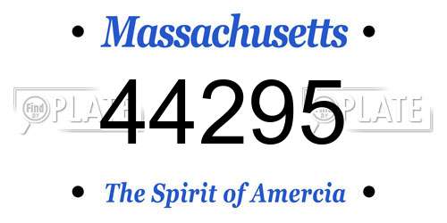 44295 Massachusetts License Plate