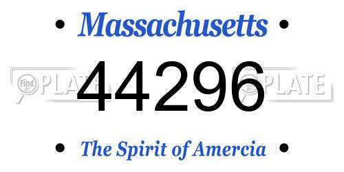 44296 Massachusetts License Plate