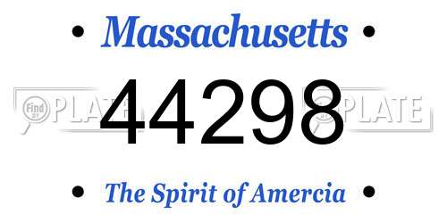 44298 Massachusetts License Plate