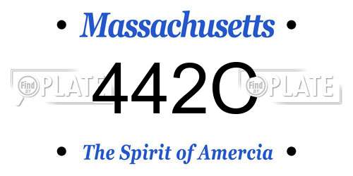 442C Massachusetts License Plate