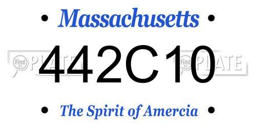 442C10 Massachusetts License Plate