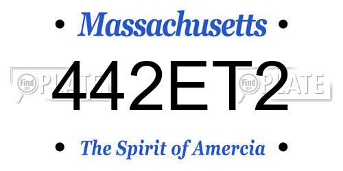 442ET2 Massachusetts License Plate
