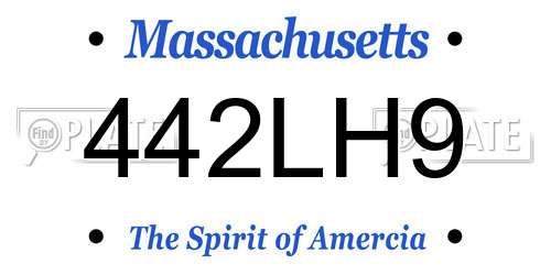 442LH9 Massachusetts License Plate