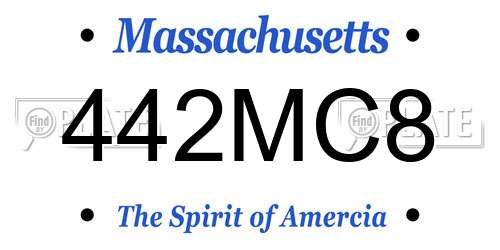 442MC8 Massachusetts License Plate