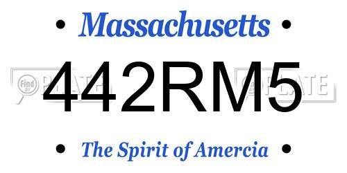 442RM5 Massachusetts License Plate