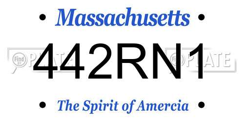 442RN1 Massachusetts License Plate