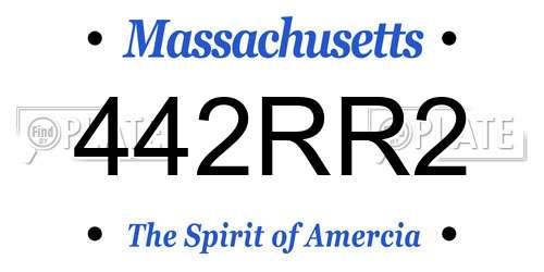 442RR2 Massachusetts License Plate