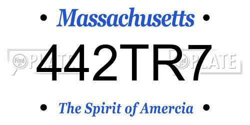 442TR7 Massachusetts License Plate